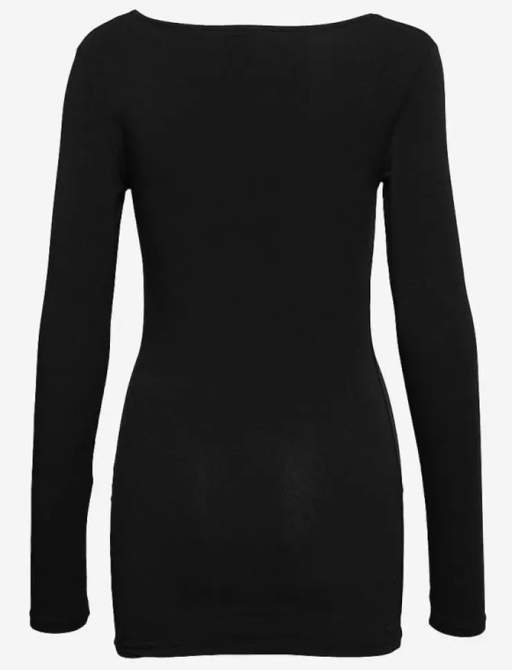 Kvinnor Vero Moda Kläder|Plus Size & Curvy|VMMAXI MY LS SOFT LONG U-NECK NOOS - Långärmade toppar