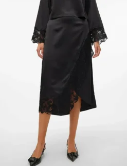 Kvinnor Vero Moda Kjolar|VMMERLE LACE HW 7/8 SKIRT WVN GA - Midi kjolar