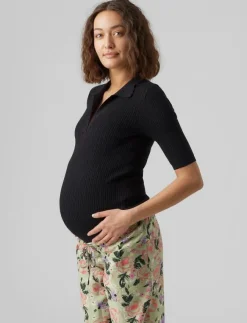 Vero Moda Maternity VMMHOLLY 2/4 POLO PULLOVER GA NOOS - T-shirts|Kvinnor Mammakläder