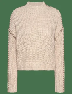 Kvinnor Vero Moda Stickat|VMNEWCREAM LS FUNNELNECK PULLOVER BOO - Stickat