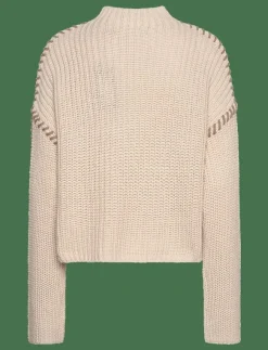 Kvinnor Vero Moda Stickat|VMNEWCREAM LS FUNNELNECK PULLOVER BOO - Stickat