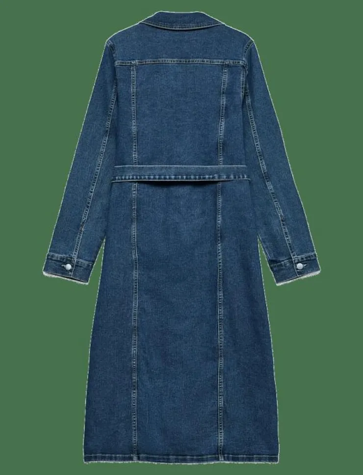 Vero Moda VMTELLY LS 7/8 DNM DRESS VI3474 - Midiklänningar|Kvinnor Klänningar