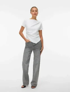 Vero Moda VMTESSA HR WIDE RHINESTONE JEANS RA206 - Vida byxor|Kvinnor Jeans