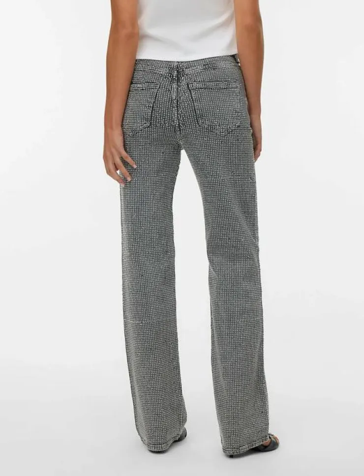 Vero Moda VMTESSA HR WIDE RHINESTONE JEANS RA206 - Vida byxor|Kvinnor Jeans
