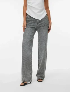 Vero Moda VMTESSA HR WIDE RHINESTONE JEANS RA206 - Vida byxor|Kvinnor Jeans