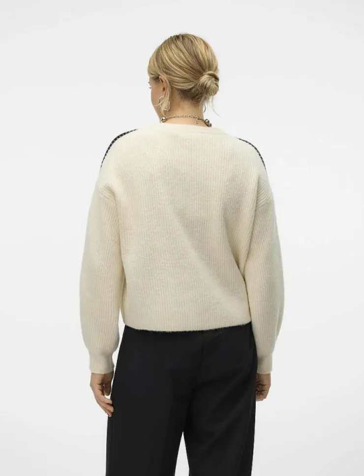 Kvinnor Vero Moda Kläder|Stickat|VMZORA LS O-NECK PULLOVER GA - Stickat