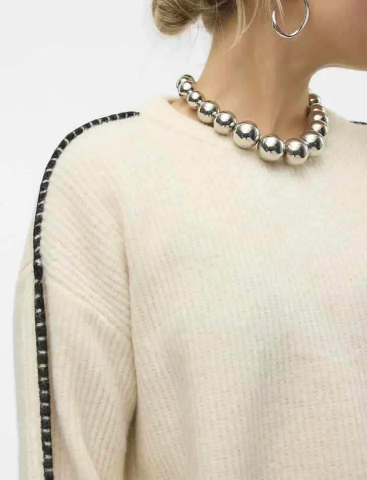 Kvinnor Vero Moda Kläder|Stickat|VMZORA LS O-NECK PULLOVER GA - Stickat