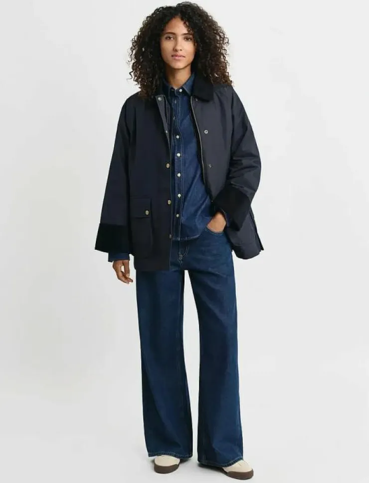 GANT WAXED COTTON DOUBLE DECKER JACKET - Utilityjackor|Kvinnor Overshirts