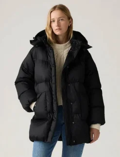 Kvinnor Levi's® Jackor & Kappor|WESTERN BUBBLE MIDI ANTHRACITE - Dunkappor