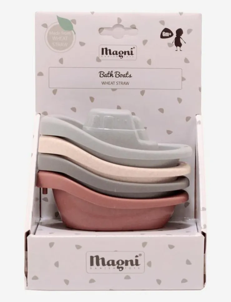 Magni Toys Wheat Straw Bath Boat Cups, 4 pcs - Badleksaker|Barn Bad- & Vattenleksaker