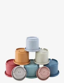 Magni Toys Wheat Straw Stacking Cups, 8 pcs. - Stapelbara klossar|Barn Babyleksaker|Babyleksaker