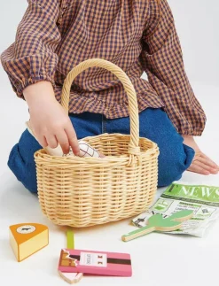 Barn Tender Leaf Rollspel|Leksakskök & Tillbehör|Wicker Shopping Basket - Marknadsstånd