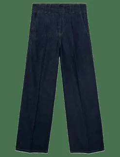Mango Wide leg denim trousers with belt loops - Vida byxor|Kvinnor Jeans