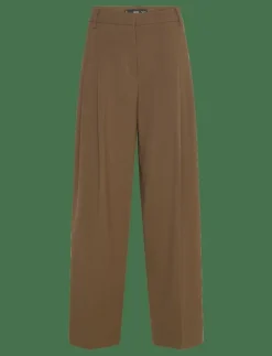 Kvinnor Mango Byxor|Wide leg mid-rise pleated trousers - Vida byxor