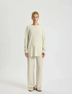Kvinnor Rethinkit Studios Toppar & T-Shirts|Wide Rib Long Tee Merci - Långärmade tröjor