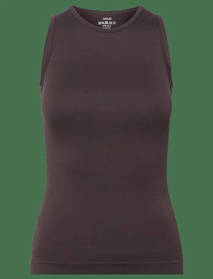 Kvinnor ZEBDIA Toppar & T-Shirts|Plus Size & Curvy|Women Seamless Tank Top "Rib" - Linnen