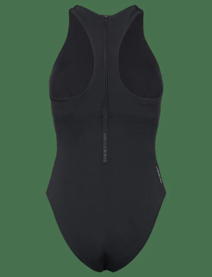 Kvinnor Speedo Badkläder|Womens Racer Zip Swimsuit with Built in Swim Bra - Baddräkter