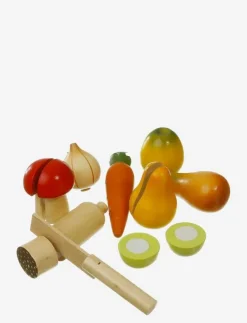 Barn Magni Toys Leksakskök & Tillbehör|Wooden fruit and vegetables with velcro - Leksaksmat & Leksakstårtor