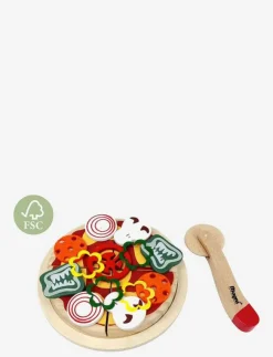 Magni Toys Wooden pizza with accessories and a box - Leksaksmat & Leksakstårtor|Barn Leksakskök & Tillbehör