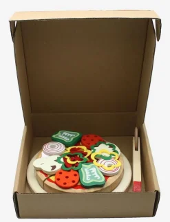 Magni Toys Wooden pizza with accessories and a box - Leksaksmat & Leksakstårtor|Barn Leksakskök & Tillbehör