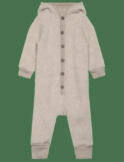 mikk-line Wool Baby Suit w. Hood - Långärmad bodysuit|Barn Bodysuits