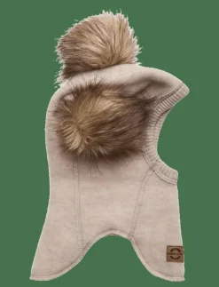 mikk-line Wool Fullface w. Pom Pom - Balaclava|Barn Mössor