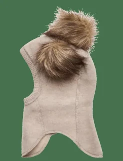 mikk-line Wool Fullface w. Pom Pom - Balaclava|Barn Mössor