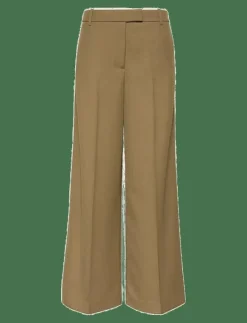 Kvinnor Calvin Klein Byxor|Wool Gaberdine Wide Leg Trouser - Vida byxor