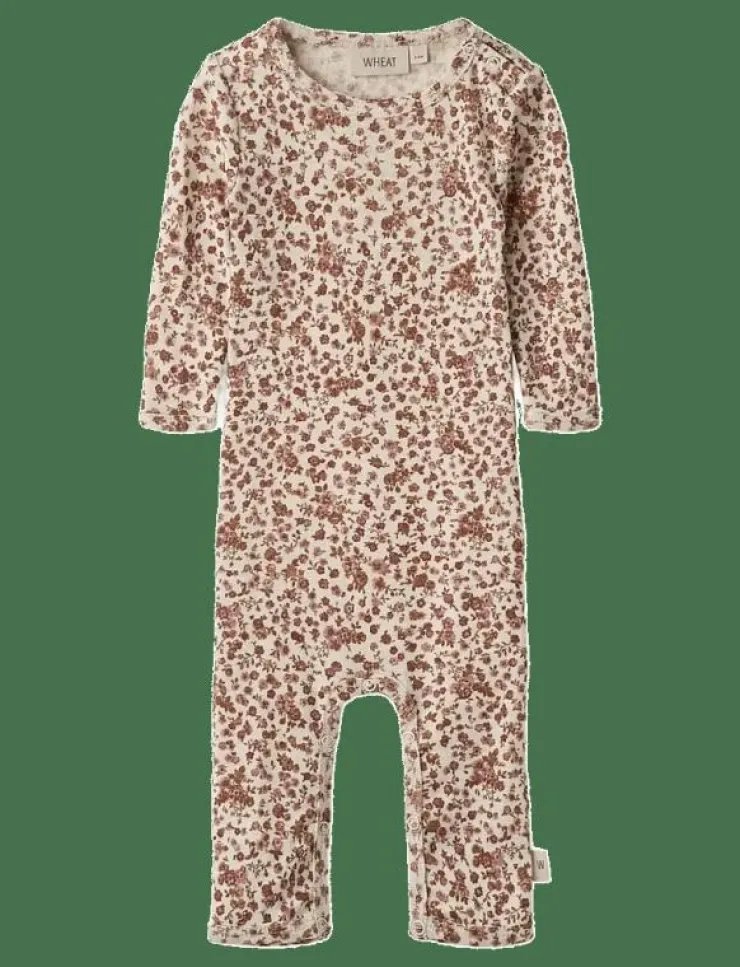 Wheat Wool Jumpsuit L/S Haven - Långärmad bodysuit|Barn Bodysuits