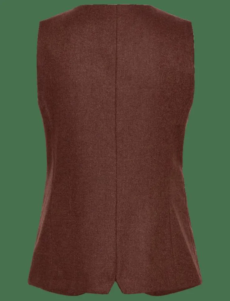 Kvinnor Mango Västar|Wool-blend gilet with buttons - Stickade västar