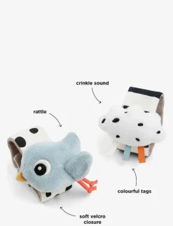 Barn Done by Deer Babyleksaker|Babyleksaker|Wrist rattle set 2-pack Happy clouds - Interaktiva leksaker