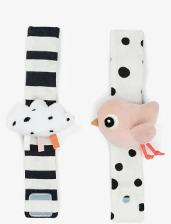 Done by Deer Wrist rattle set 2-pack Happy clouds - Interaktiva leksaker|Barn Babyleksaker|Babyleksaker