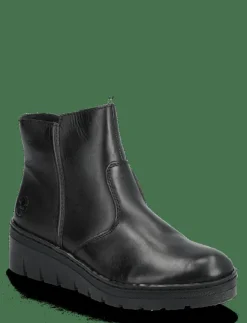 Kvinnor Rieker Varmfodrade Stövlar|X9165 - Platta ankelboots