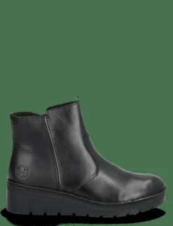 Kvinnor Rieker Varmfodrade Stövlar|X9165 - Platta ankelboots