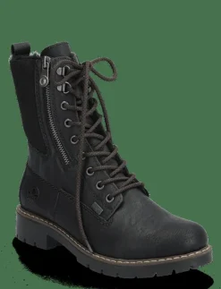 Kvinnor Rieker Varmfodrade Stövlar|Y9151 - Platta ankelboots