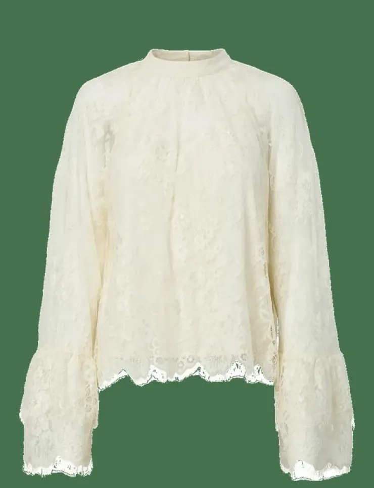Kvinnor YAS Blusar & Skjortor|ARIZONA LS LACE TOP - D2D - Långärmade blusar