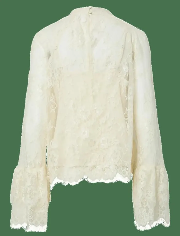 Kvinnor YAS Blusar & Skjortor|ARIZONA LS LACE TOP - D2D - Långärmade blusar