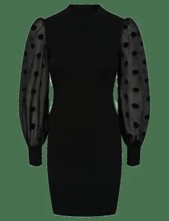 Kvinnor YAS Klänningar|DOTME LS KNIT DRESS S. NOOS - Korta klänningar