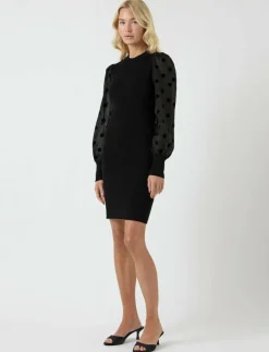 Kvinnor YAS Klänningar|DOTME LS KNIT DRESS S. NOOS - Korta klänningar