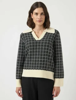 Kvinnor YAS Stickat|LIVIA LS V-NECK KNIT PULLOVER NOOS - Stickat