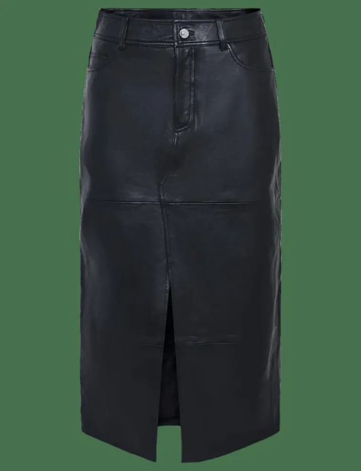 Kvinnor YAS Plus Size & Curvy|Kjolar|MINA HMW LEATHER LONG SKIRT NOOS - Midi kjolar