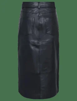 Kvinnor YAS Plus Size & Curvy|Kjolar|MINA HMW LEATHER LONG SKIRT NOOS - Midi kjolar