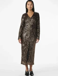 YAS PIO LS SEQUIN LONG DRESS - SHOW - Midiklänningar|Kvinnor Klänningar