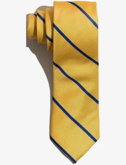 AN IVY Yellow Blue Single Stripes Silk Tie - Slipsar| Slipsar & Accessoarer