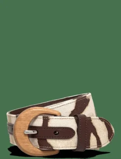 Lauren Ralph Lauren Zebra-Print Wood-Buckle Wide Belt - Skärp|Kvinnor Bälten