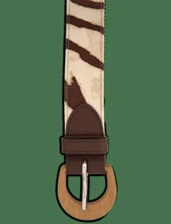 Lauren Ralph Lauren Zebra-Print Wood-Buckle Wide Belt - Skärp|Kvinnor Bälten