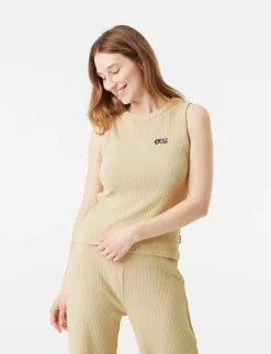 Kvinnor PICTURE ORGANIC CLOTHING Toppar & T-Shirts|ZIAKY KNIT TANK - Linnen