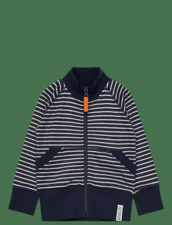 Barn Geggamoja Överdelar|Zip sweater Navy stripe - Sweatshirts