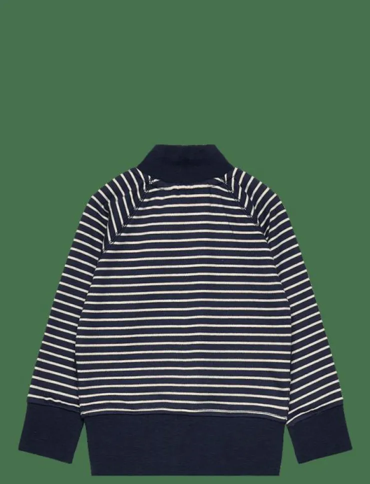 Barn Geggamoja Överdelar|Zip sweater Navy stripe - Sweatshirts